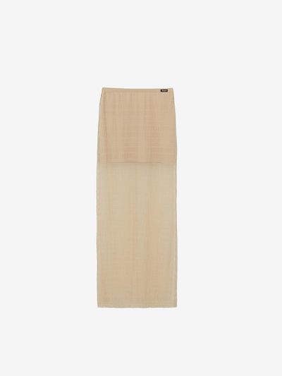 YUJI SHEER SMOCKING MAXI SKIRT