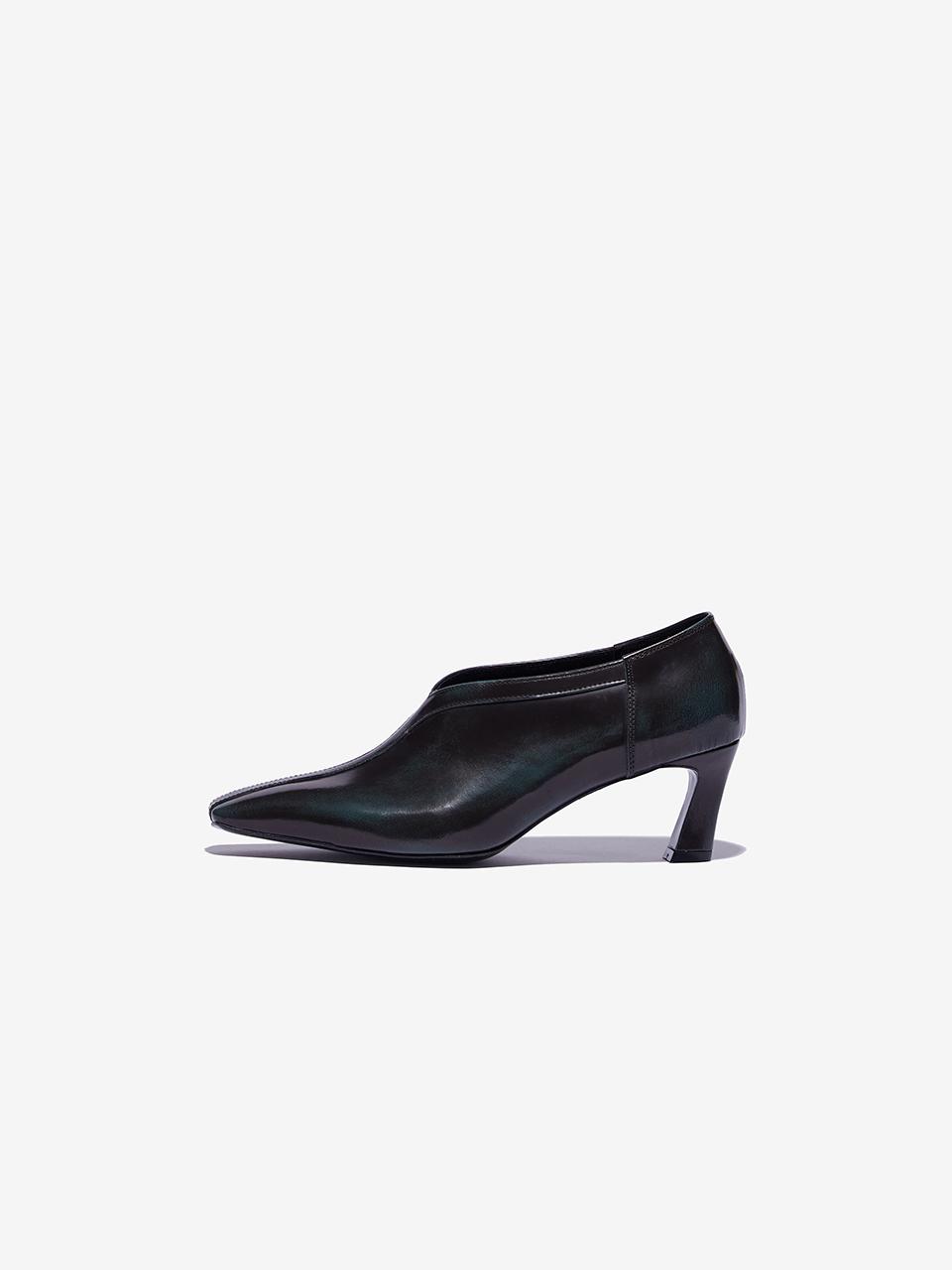 YUJI SPEAR HEEL 6cm COWSKIN PUMPS [GREEN]