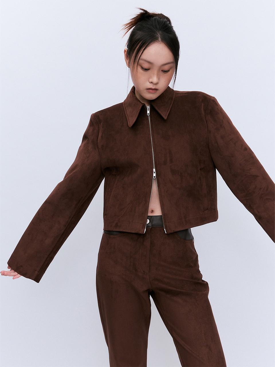 YUJI SUEDE SETUP JACKET BROWN