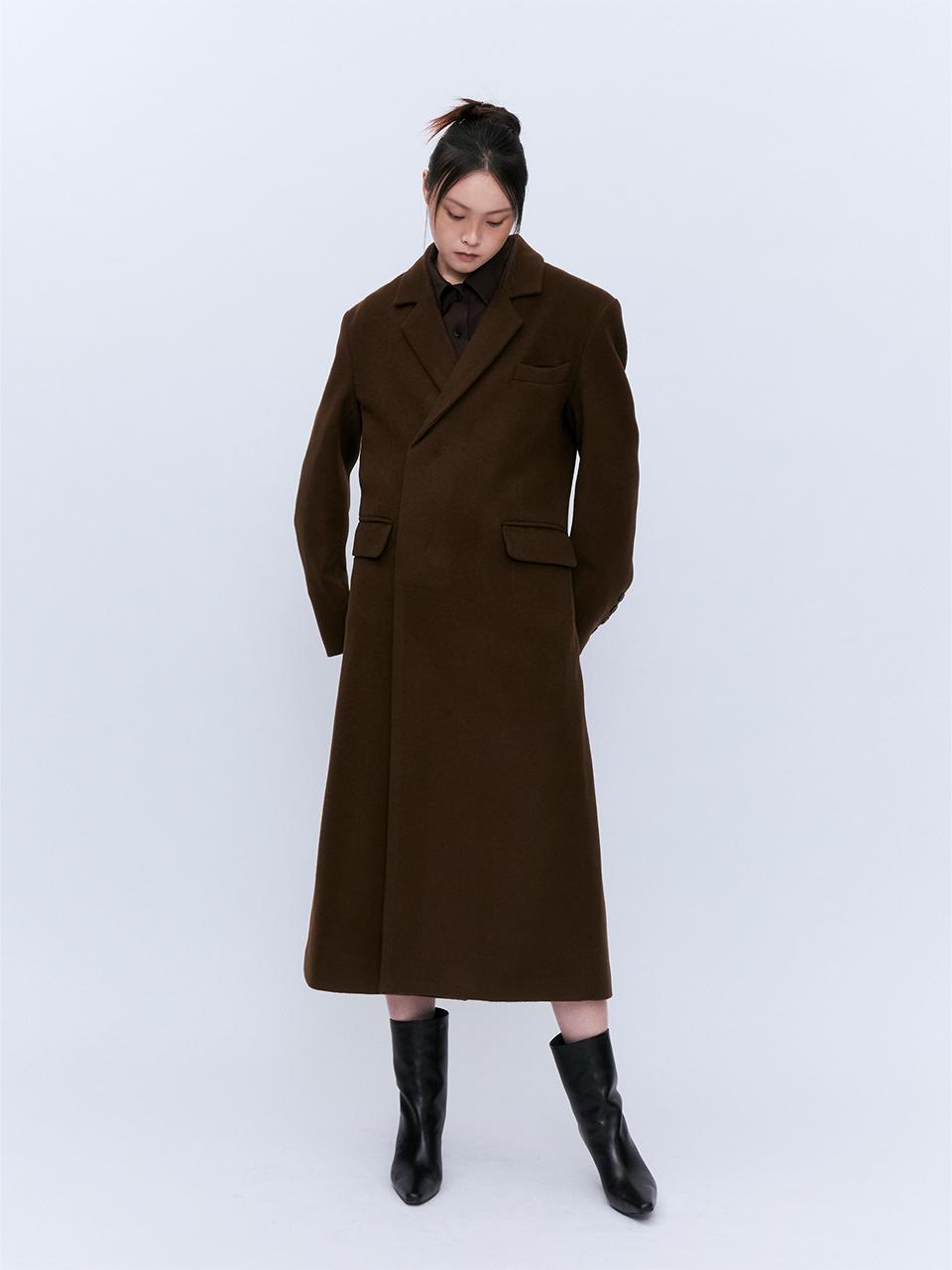 YUJI VIRGIN WOOL COAT BROWN
