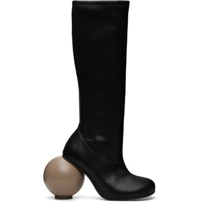 YUME YUME YUME YUME Black & Beige Ball Tall Boots