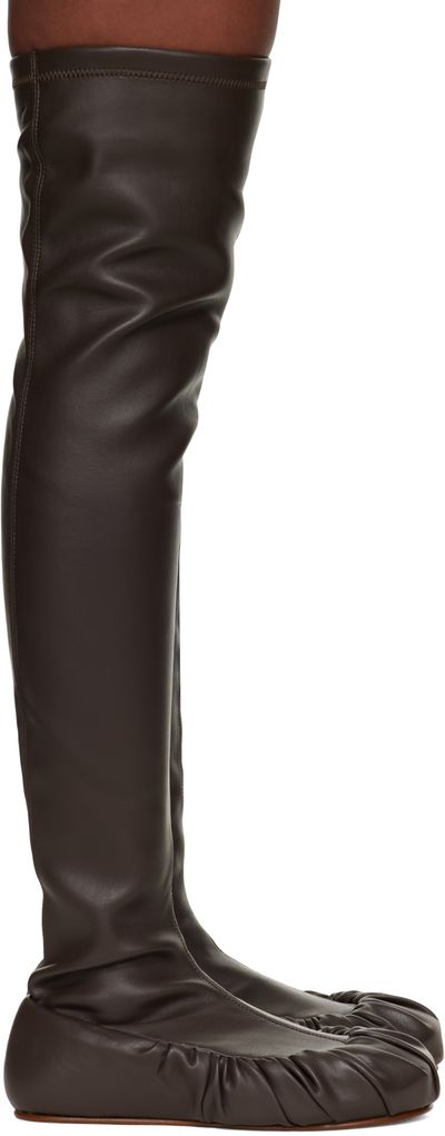 YUME YUME YUME YUME Brown Overknee Ballerina Tall Boots