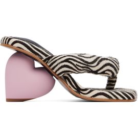 YUME YUME YUME YUME SSENSE Exclusive Black & White Love Mule Heeled Sandals