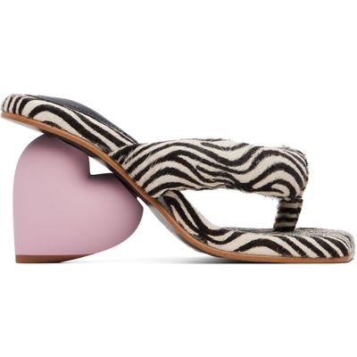 YUME YUME YUME YUME SSENSE Exclusive Black & White Love Mule Heeled Sandals
