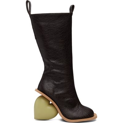 YUME YUME YUME YUME SSENSE Exclusive Brown & Green Love Tall Boots