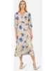 Yumi Yumi 3/4 Sleeve V-Neck Wrap Midi Dress - 1