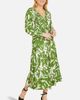 Yumi Yumi Abstract Print Ruched V-Neck Midi Dress - 1
