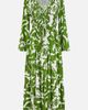 Yumi Yumi Abstract Print Ruched V-Neck Midi Dress - 2