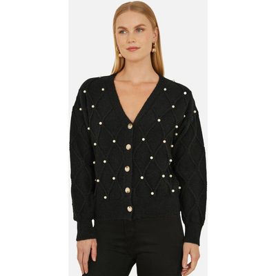 Yumi Yumi Beaded Cable Knit Cardigan
