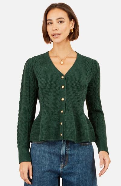Yumi Yumi Cable Knit Peplum Cardigan