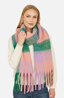 Yumi Yumi Check Soft Tassel Scarf