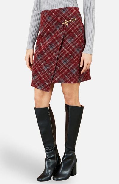 Yumi Yumi Check Wrap Mini Skirt