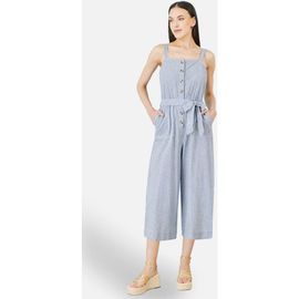 Yumi Yumi Cotton Stripe Button Through Jumpsuit