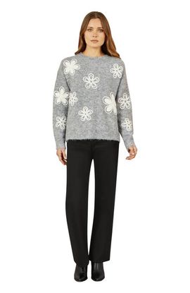 Yumi Yumi Crochet Flower Knit Sweater