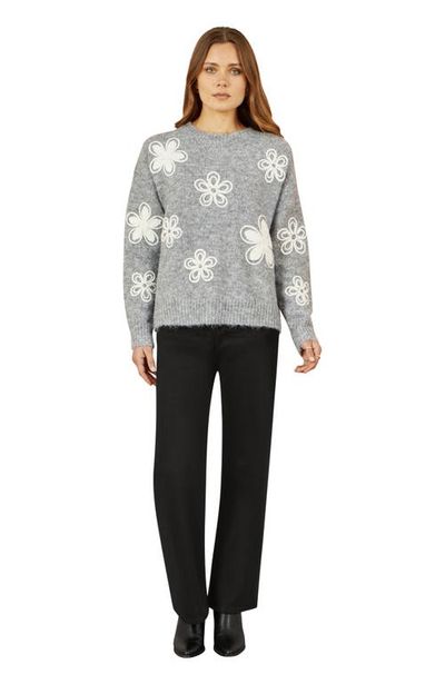 Yumi Yumi Crochet Flower Knit Sweater