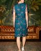 Yumi Yumi Embroidered Floral Mesh Fit-Flare Dress - 5