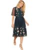 Yumi Yumi Embroidered Mesh Sleeve Prom Dress - 1