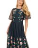 Yumi Yumi Embroidered Mesh Sleeve Prom Dress - 2