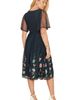 Yumi Yumi Embroidered Mesh Sleeve Prom Dress - 3