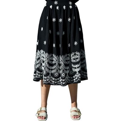Yumi Yumi Embroidered Midi Skirt