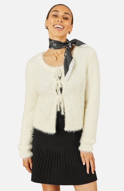 Yumi Yumi Eyelash Fluffy Tie Front Bolero