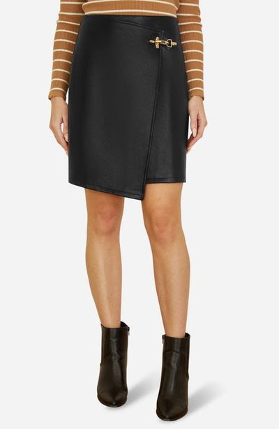 Yumi Yumi Faux Leather Wrap Mini Skirt