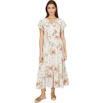 Yumi Yumi Floral Broderie Anglaise Wrap Midi Dress