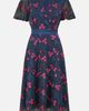 Yumi Yumi Floral Mesh Wrap Midi Skater Dress - 2