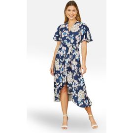 Yumi Yumi Floral Midi Wrap Dress