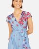 Yumi Yumi Floral Mirror Dip Hem Wrap Dress - 5