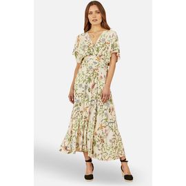 Yumi Yumi Floral Print Ruched Waist Midi Dress
