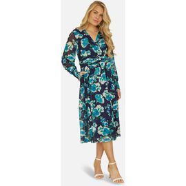 Yumi Yumi Floral V-Neck Long Sleeves Wrap Dress