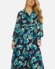Yumi Yumi Floral V-Neck Long Sleeves Wrap Dress - 3
