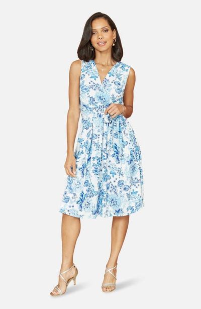 Yumi Yumi Floral Wrap Over Skater Dress