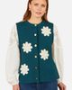 Yumi Yumi Flower Appliqué Knit Waistcoat - 1