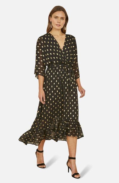 Yumi Yumi Foil Print Wrap Over Dress
