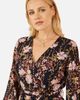 Yumi Yumi Foiled Floral Print Wrap Midi Dress - 5