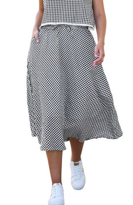 Yumi Yumi Gingham Cotton Midi Skirt