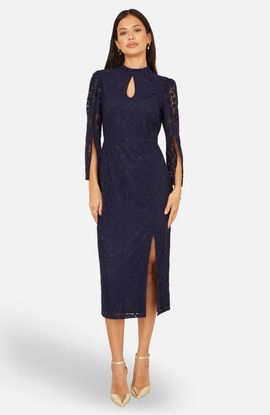 Yumi Yumi Lace Fitted Midi Dress