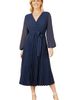 Yumi Yumi Long Sleeved Pleated Midi Wrap Dress - 1