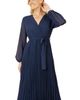 Yumi Yumi Long Sleeved Pleated Midi Wrap Dress - 5