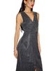 Yumi Yumi Metallic Pleated Frill Wrap Midi Dress - 2