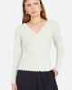 Yumi Yumi Metallic Thread Rib Wrap Knitted Top - 1