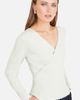 Yumi Yumi Metallic Thread Rib Wrap Knitted Top - 5