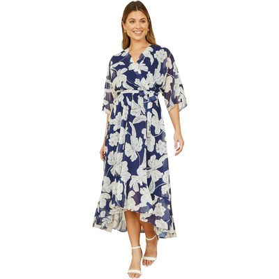 Yumi Yumi Midi Dip Hem Wrap Dress