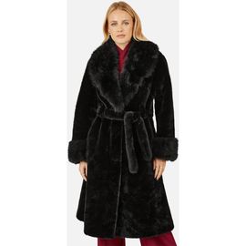 Yumi Yumi Oversize Collar Wrap Faux Fur Coat