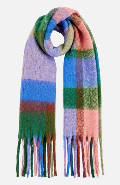 Yumi Yumi Oversize Fringe Checked Scarf