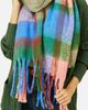 Yumi Yumi Oversize Fringe Checked Scarf - 4