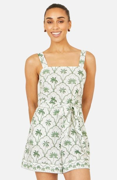 Yumi Yumi Palm Print Cotton Playsuit