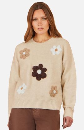 Yumi Yumi Relaxed Crochet Flower Jumper